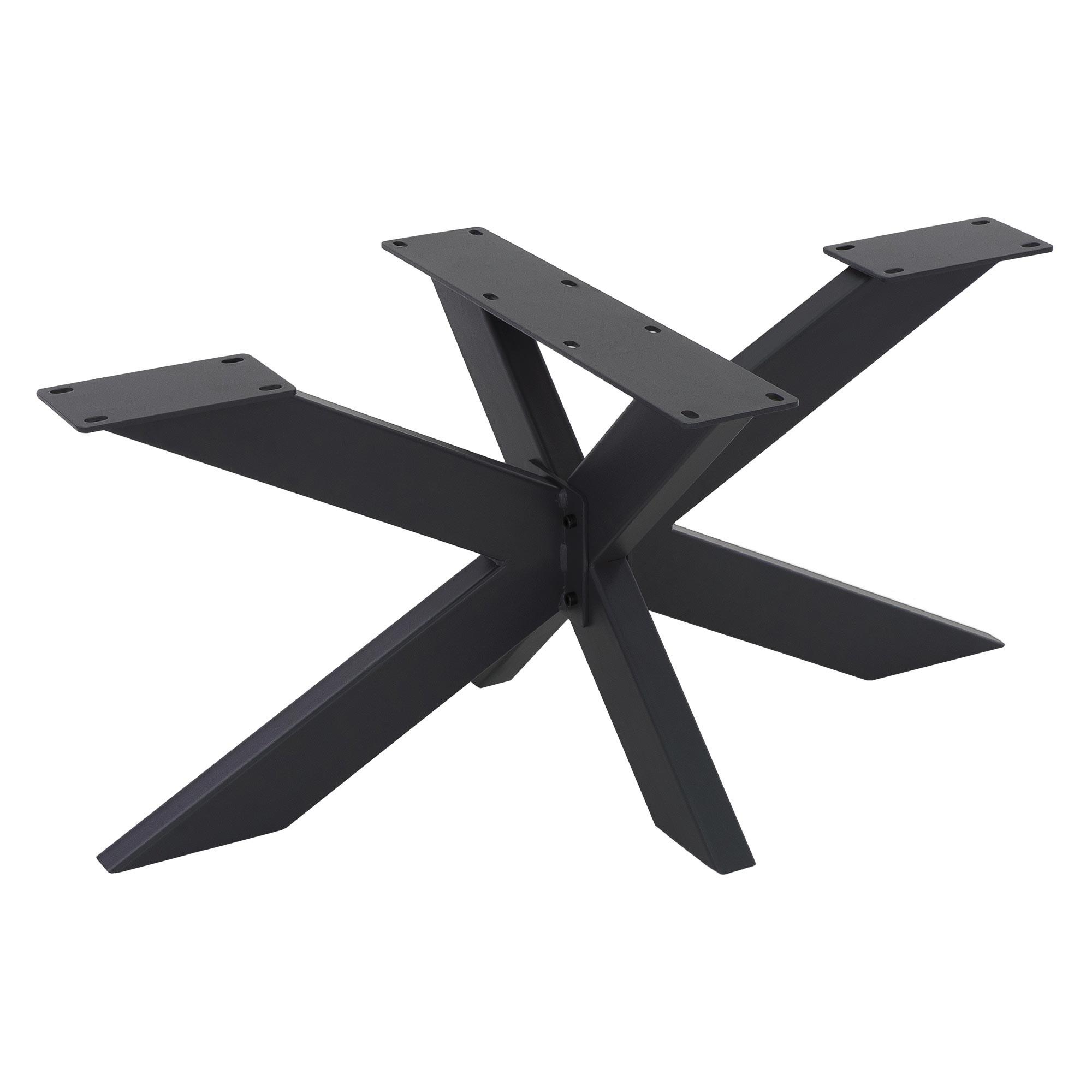 TISCHGESTELL Spider 98x58x43 cm Schwarz aus Stahl X-Design - Schwarz, Metall (98/43/58cm) - ML-DESIGN