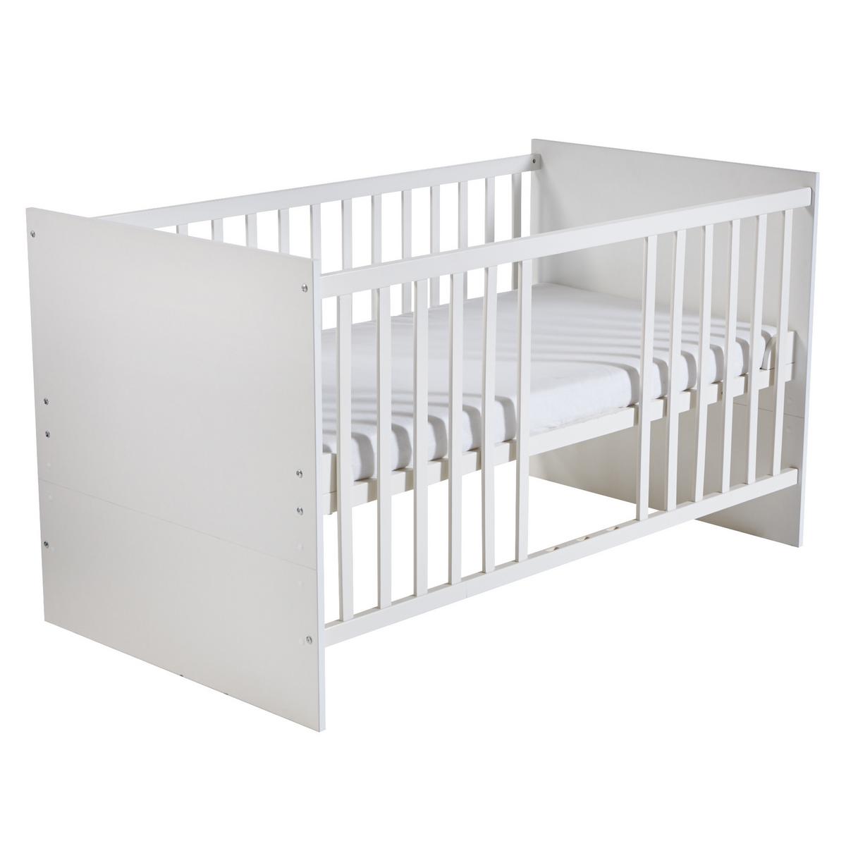 BABYZIMMER-SET Maren mit schmaler Wickelkommode 3-teilig - Weiß, Holzwerkstoff (76/80/142cm) - Roba