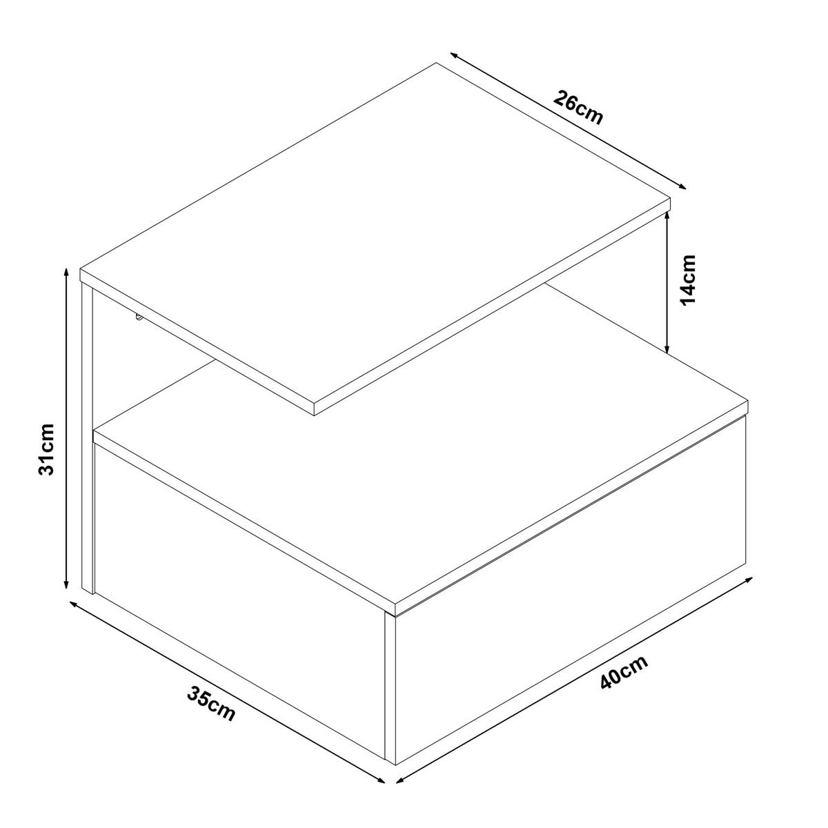 WANDSCHRANK Amberg - Perlmutt, Holzwerkstoff (40/31/35cm) - [en.casa]