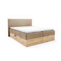 BOXBETT Roland In überlänge - Hellbraun, Holzwerkstoff/Textil (200/220cm) - Fun Möbel