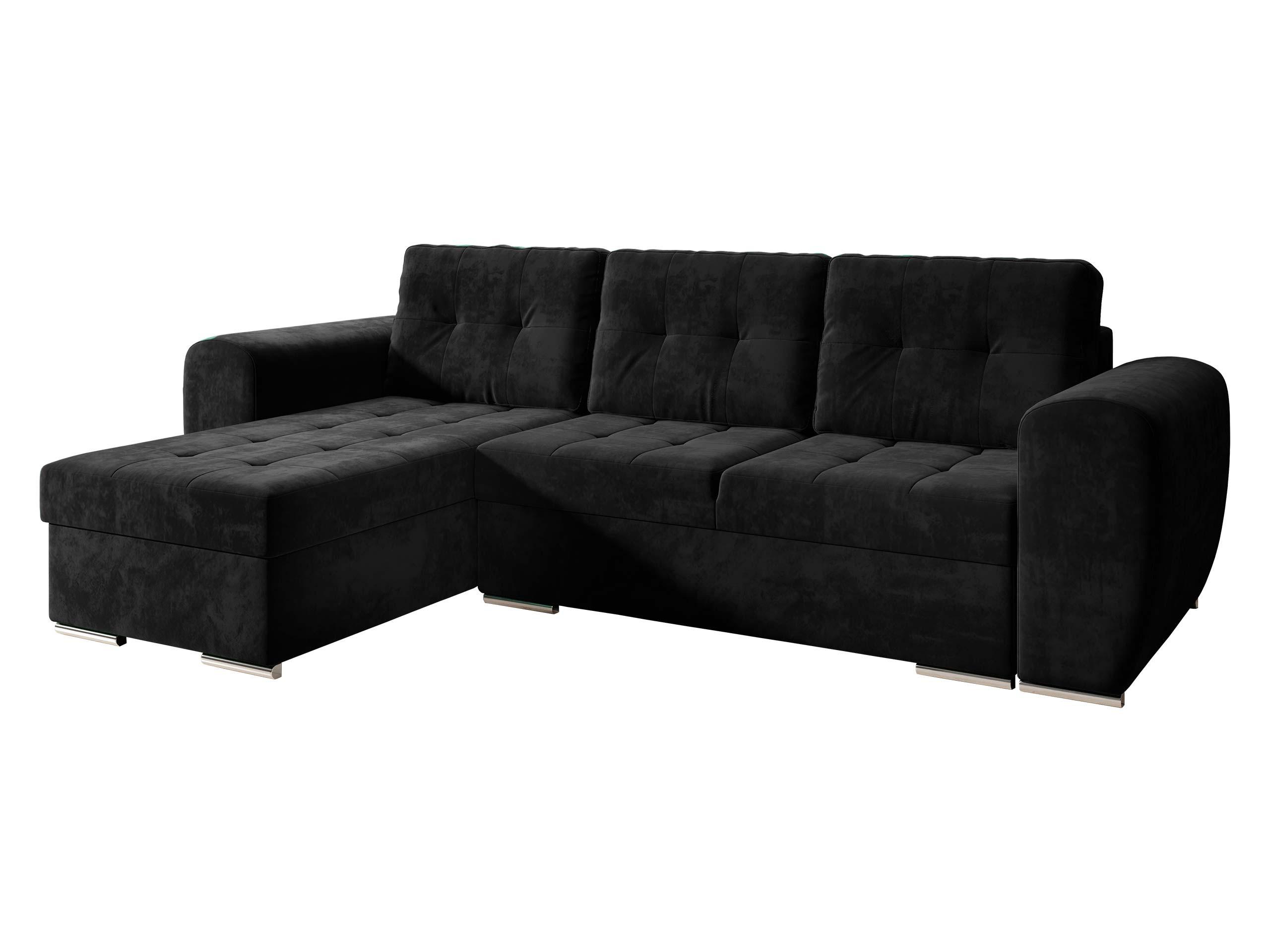 ECKSOFA Bari - Silberfarben/Schwarz, Holz/Textil (256/157cm) - MIRJAN24