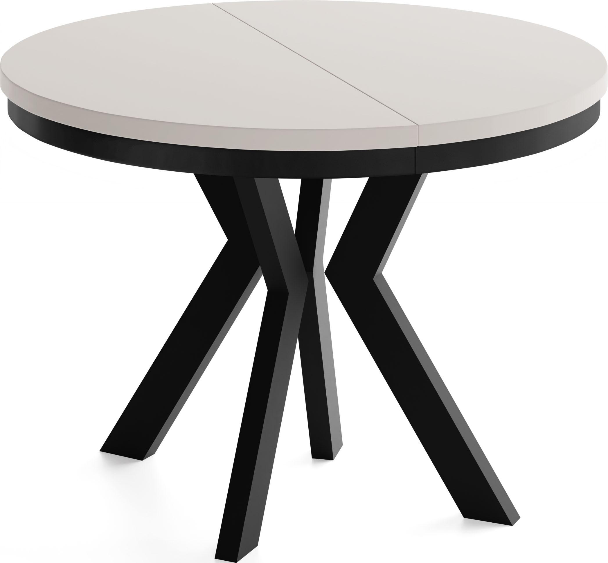 ESSTISCH Savio Neo rund ausziehbar verlängerbar XXL, Kaschmir 100-300/100/77 cm - Kaschmir/Beige, Holz/Holzwerkstoff (100/300/77cm) - WFL GROUP