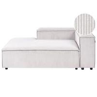CHAISELONGUE rechtsseitig Cremeweiß Cord Ardal - Creme/Schwarz, Textil (119/68/180cm) - Beliani