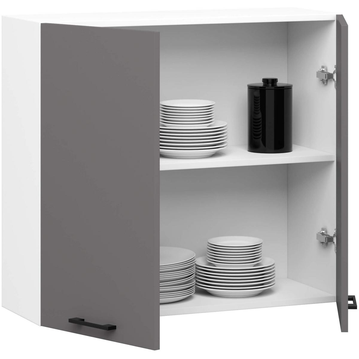 HÄNGESCHRANK Weiß, Graphit Grau 72/80/30 - Weiß, Holzwerkstoff (80/72/30cm) - RAUMHIRSCH FURNITURE