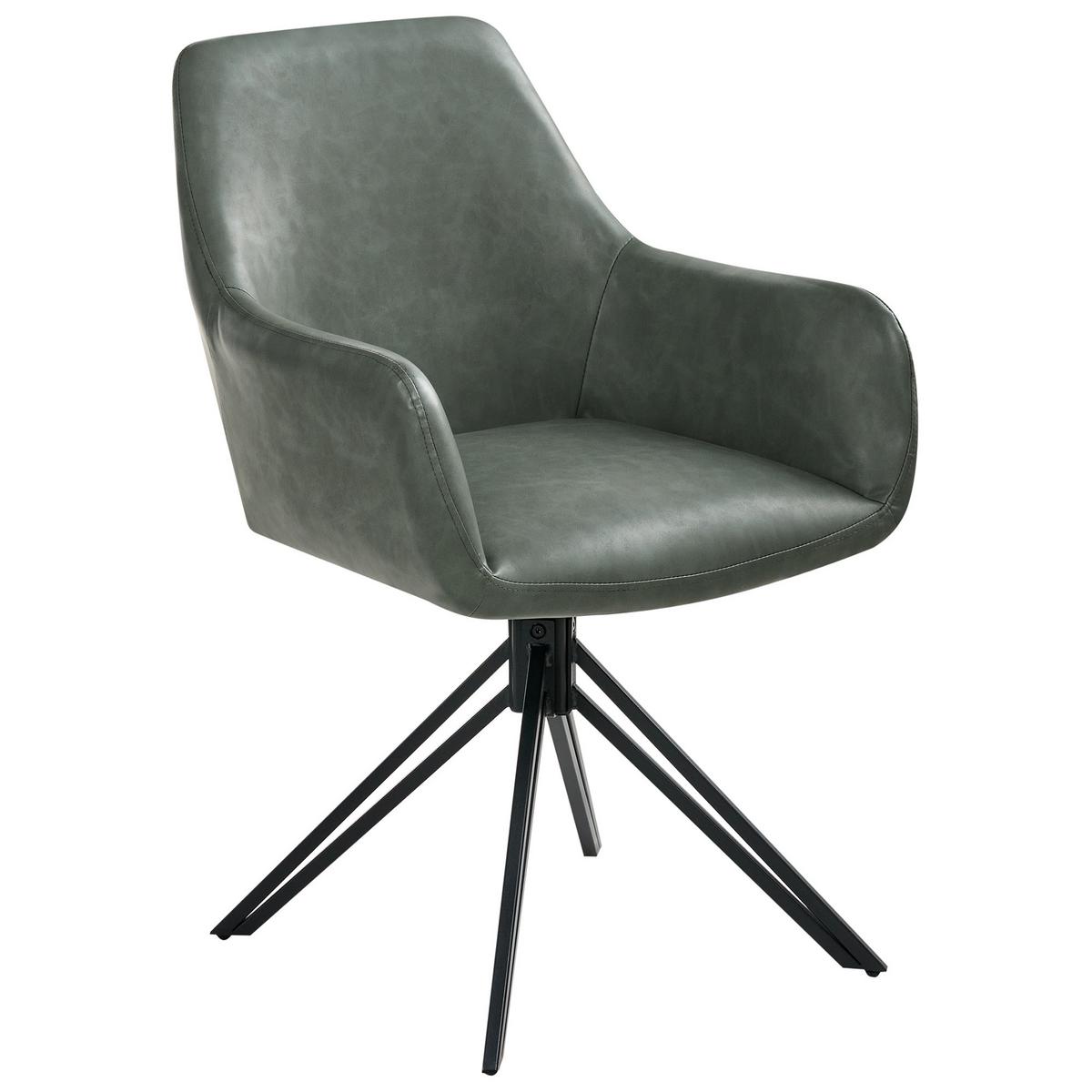 ESSZIMMERSTUHL 2er-Set Kunstleder Dunkelgrün Sansarc - Schwarz/Grün, Kunststoff (57/85/59cm) - Beliani