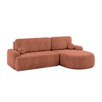 ECKSOFA mit Schlaffunktion und Bettkasten LIRA-L - 264x172x89 Apricot - Orange, Holzwerkstoff/Textil (172/264cm) - ALTDECOR