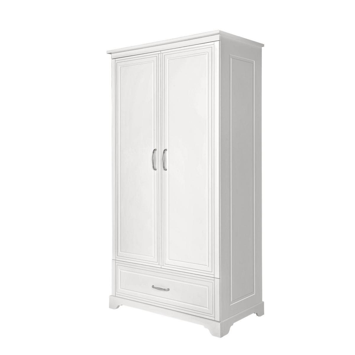 KLEIDERSCHRANK TWINKLE für das Kinderzimmer Weiß matt - Weiß, Holzwerkstoff (98/180/53cm) - Lookway