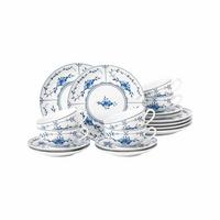 TEESERVICE Amina Strohblume weiß-blau 18-tlg. - Blau/Weiß, Keramik (2/2/2cm) - Seltmann Weiden