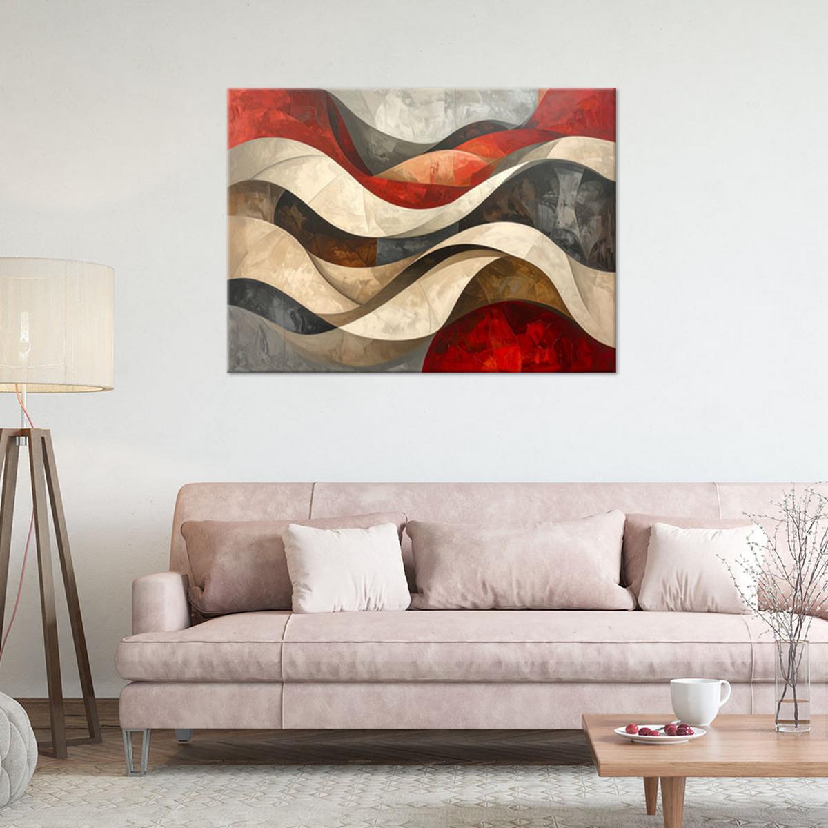 LEINWANDBILD 3D und geometrisch 30x20cm - Rot, Textil (30/20cm) - Feeby