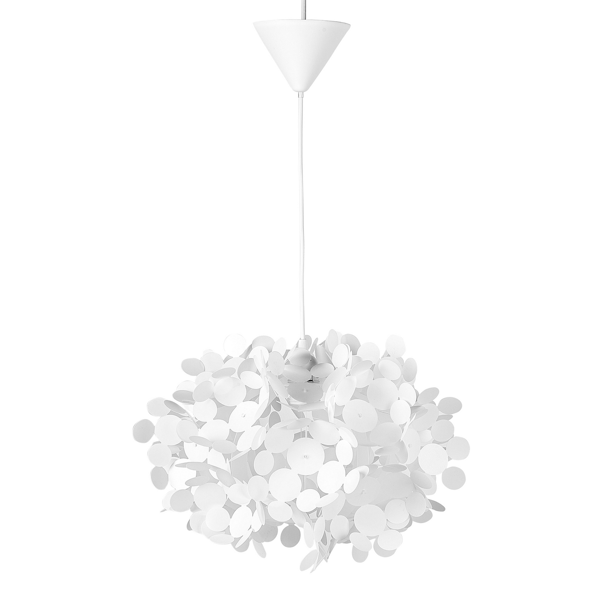 HÄNGELEUCHTE Weiß Lamone - Creme, Kunststoff (40/40/120cm) - Beliani