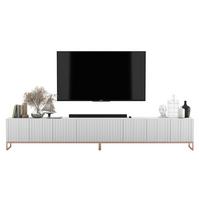 TV-LOWBOARD 2-er Set Elpis Weiß Matt mit Metallrahmen 150 cm - Weiß/Kupferfarben, Holzwerkstoff/Metall (300/51.5/36.5cm) - Meble Lindner