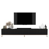 TV-LOWBOARD 2-er Set Elpis Schwarz Matt mit Metallrahmen 150 cm - Goldfarben/Schwarz, Holzwerkstoff/Metall (300/51.5/36.5cm) - Meble Lindner