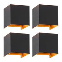 WANDLEUCHTE Inspiration 4er-Set - Schwarz, Metall (10/10/10cm) - Nettlife