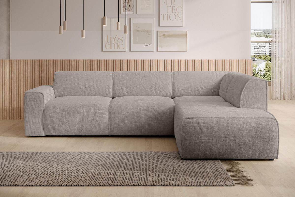 ECKSOFA L Form Didim Beige 292/220/78 cm – großes Sofa stilvoll & bequem R - Beige/Schwarz, Kunststoff/Textil (292/220cm) - AX Living