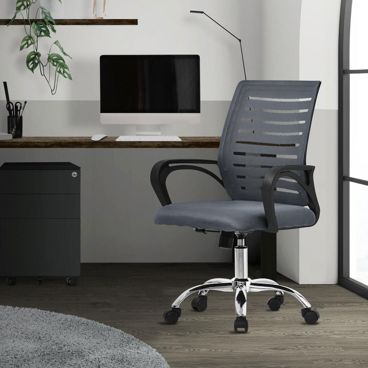 BÜROSTUHL Grau - Grau, Metall (54/99/59cm) - ML-DESIGN