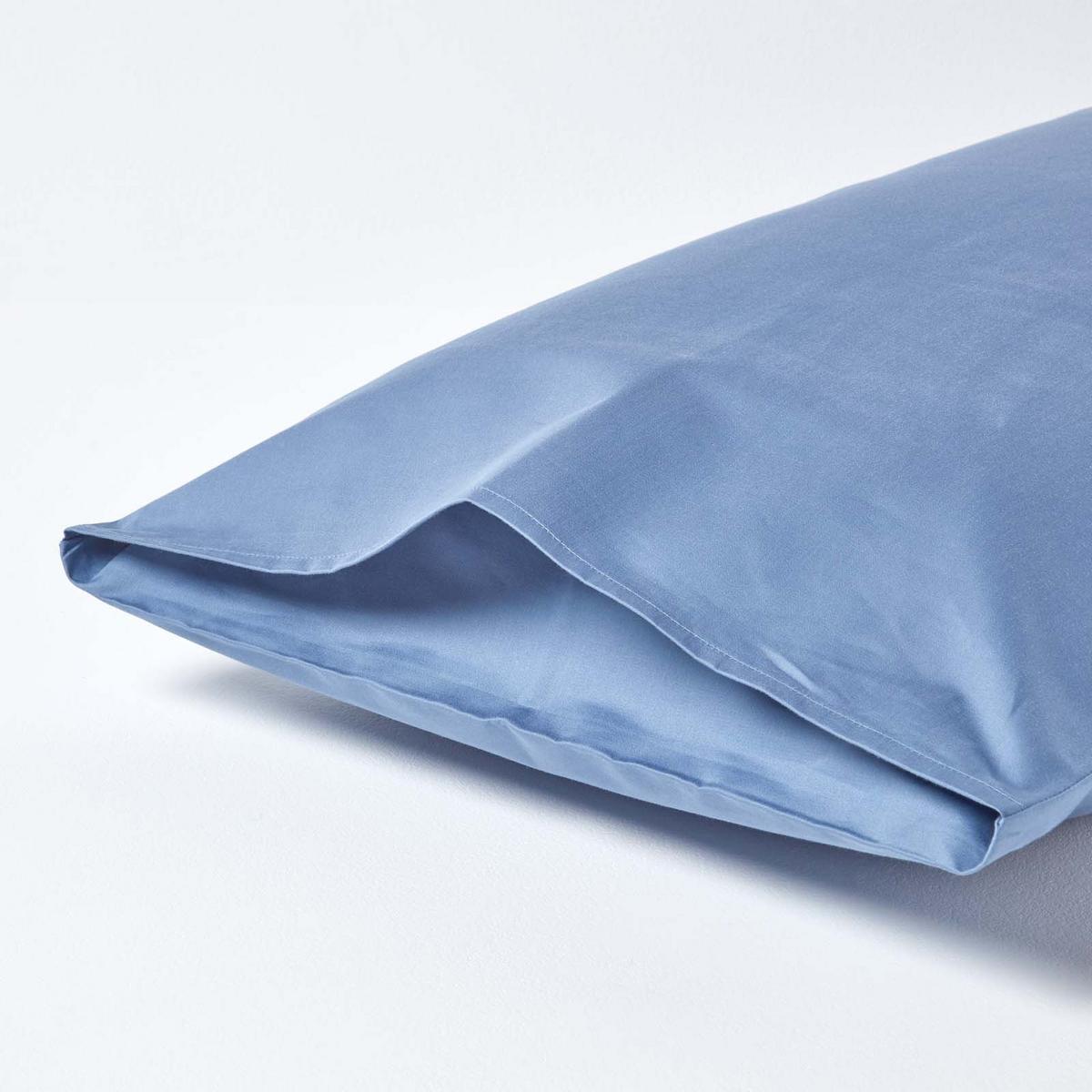 KISSENBEZUG Premium, Ägyptische Baumwolle, Fadendichte 1000 - Blau, Textil (48/74cm) - Homescapes