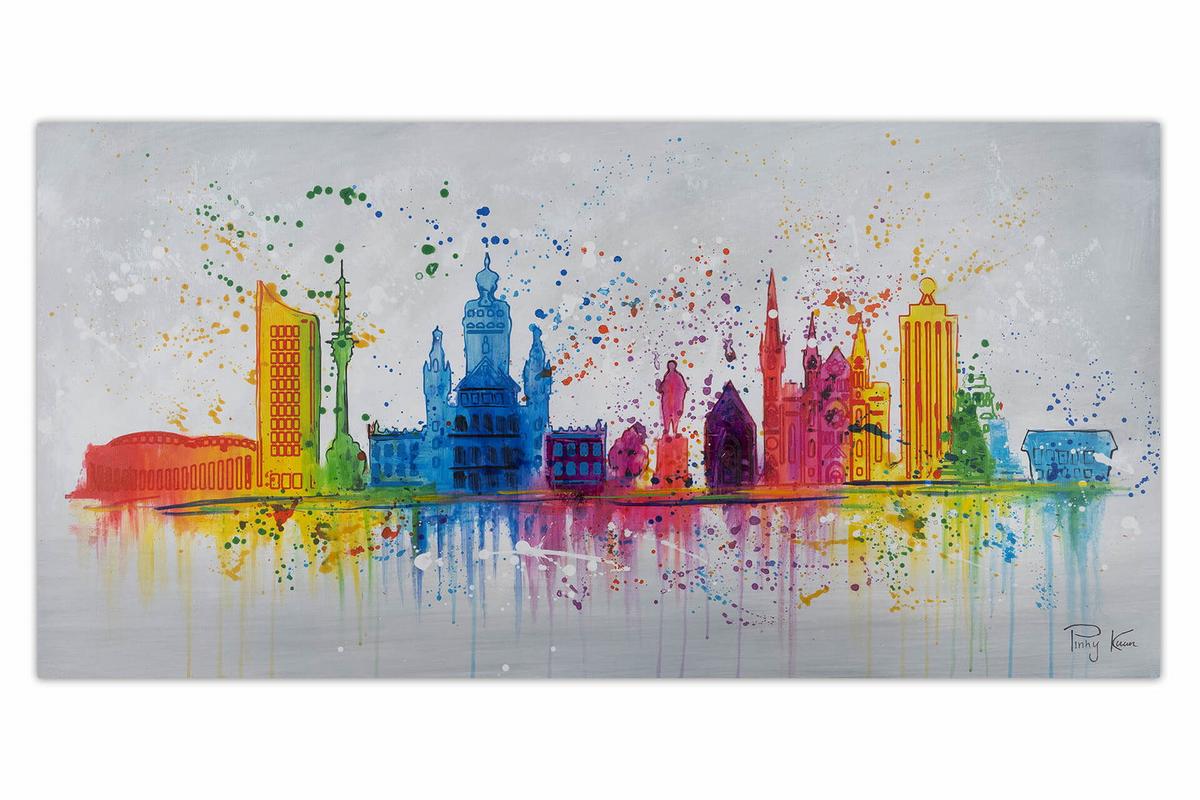 ACRYLBILD HANDGEMALT 120/60 cm - Multicolor/Grau, Holz/Textil (120/60cm) - KUNSTLOFT