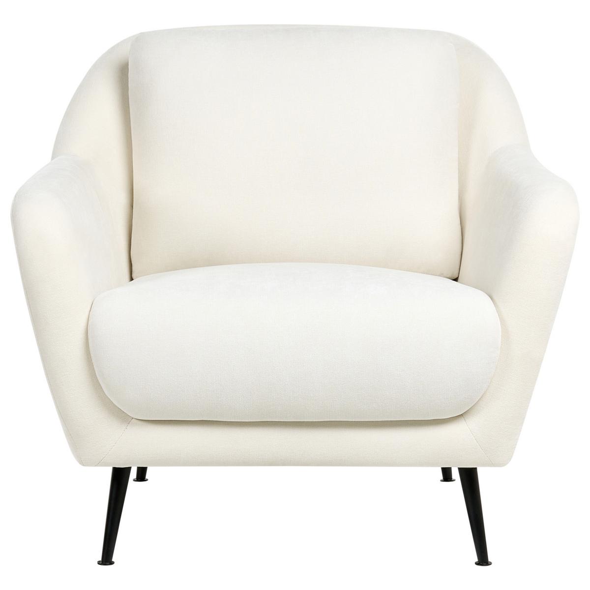 SOFA-SET 3-Sitzer Chenillegewebe Weiß Eiby - Schwarz/Weiß, Textil (148/80/91cm) - Beliani
