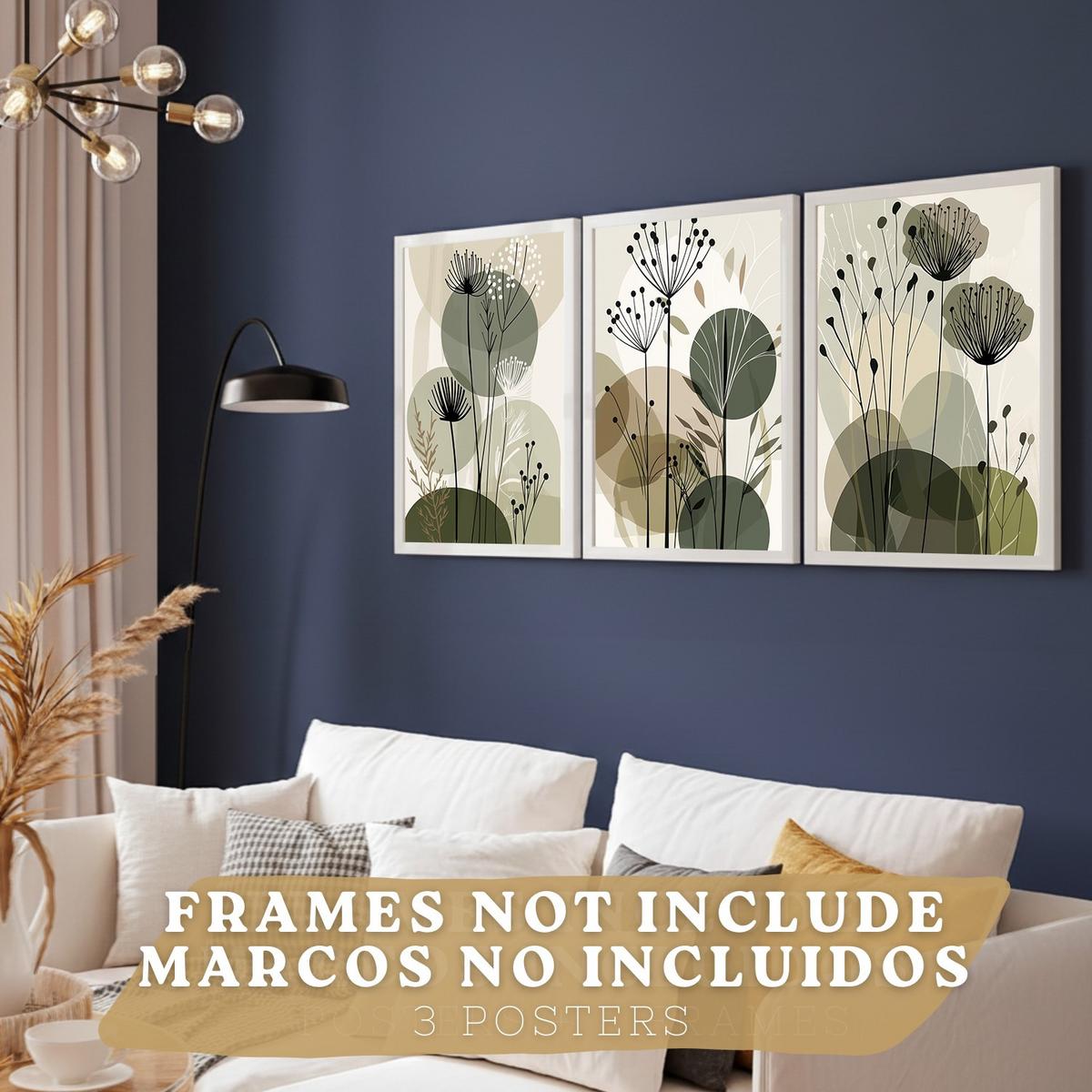 POSTER 4er Kunstdruck-Set Wandbilder Blumen Botanisch modern Wohnzimmer Deko, Schlafzimmer, Küche, Badezimmer Rahmenlos A3 - Klar, Papier (29.7/1/42cm) - Nacnic