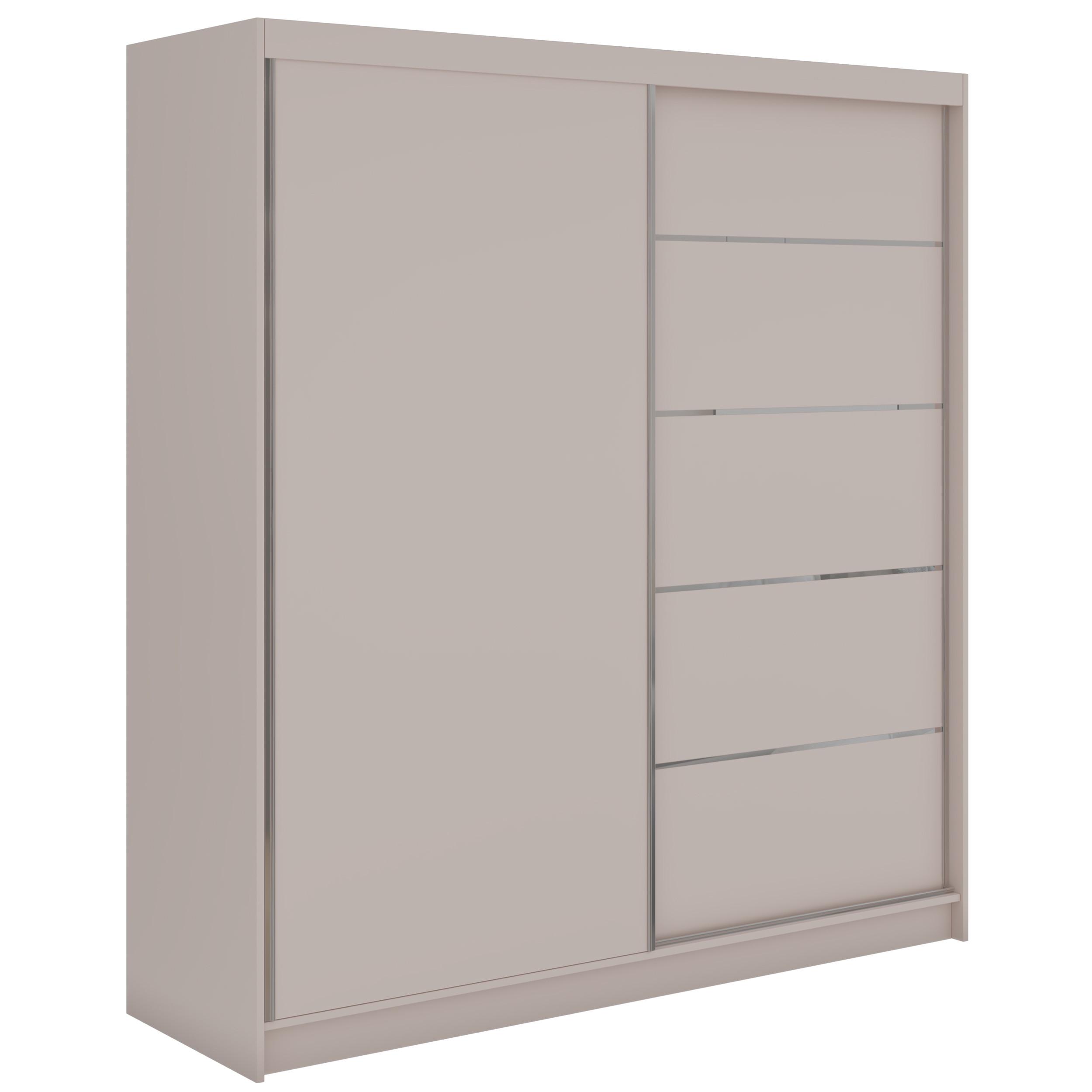 SCHWEBETÜRENSCHRANK 200 - MACEDONIA - Kaschmir - Kaschmir/Alufarben, Holzwerkstoff/Metall (200/216/61cm) - MKS