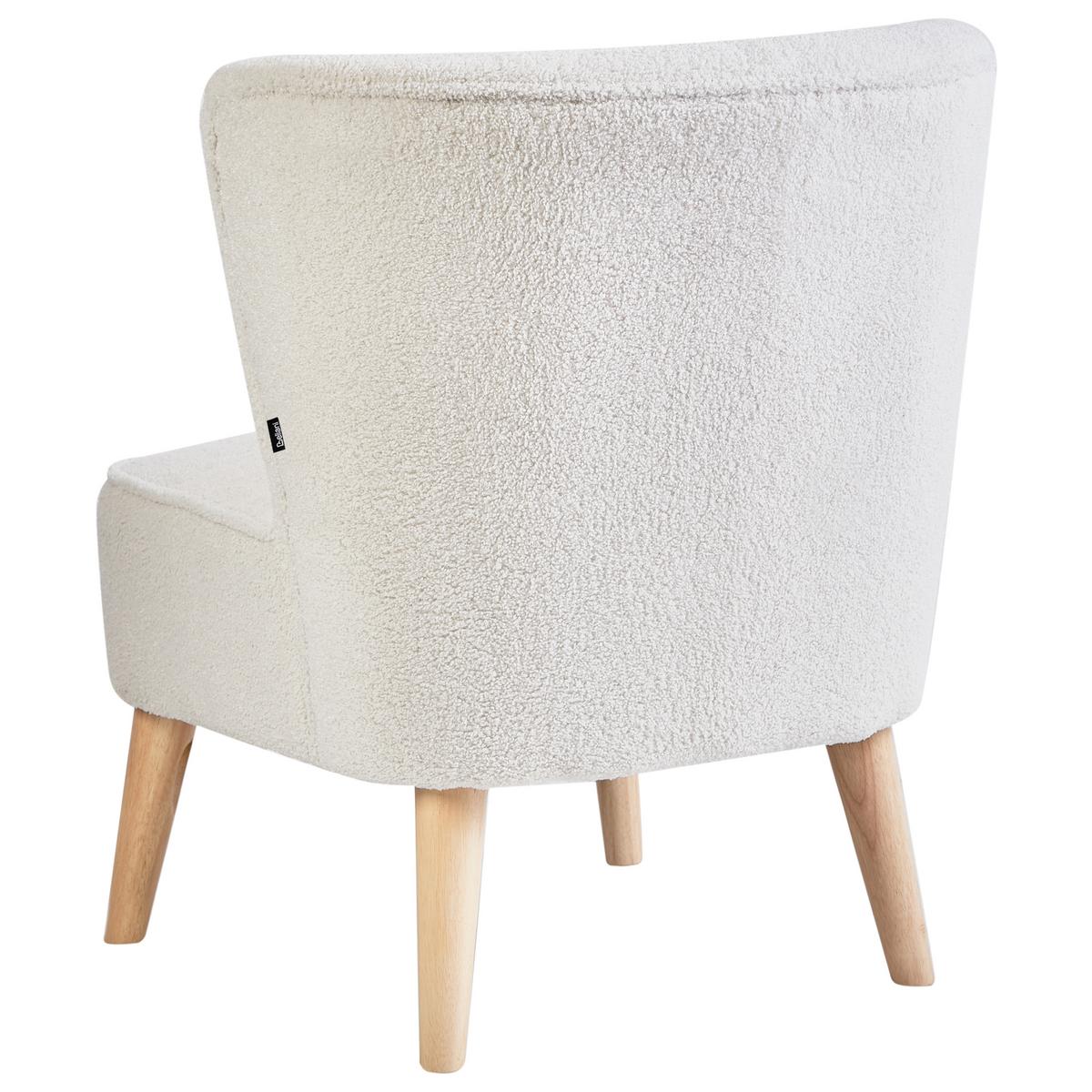 SESSEL Cremeweiß Alven - Weiß/Braun, Textil (65/78/75cm) - Beliani
