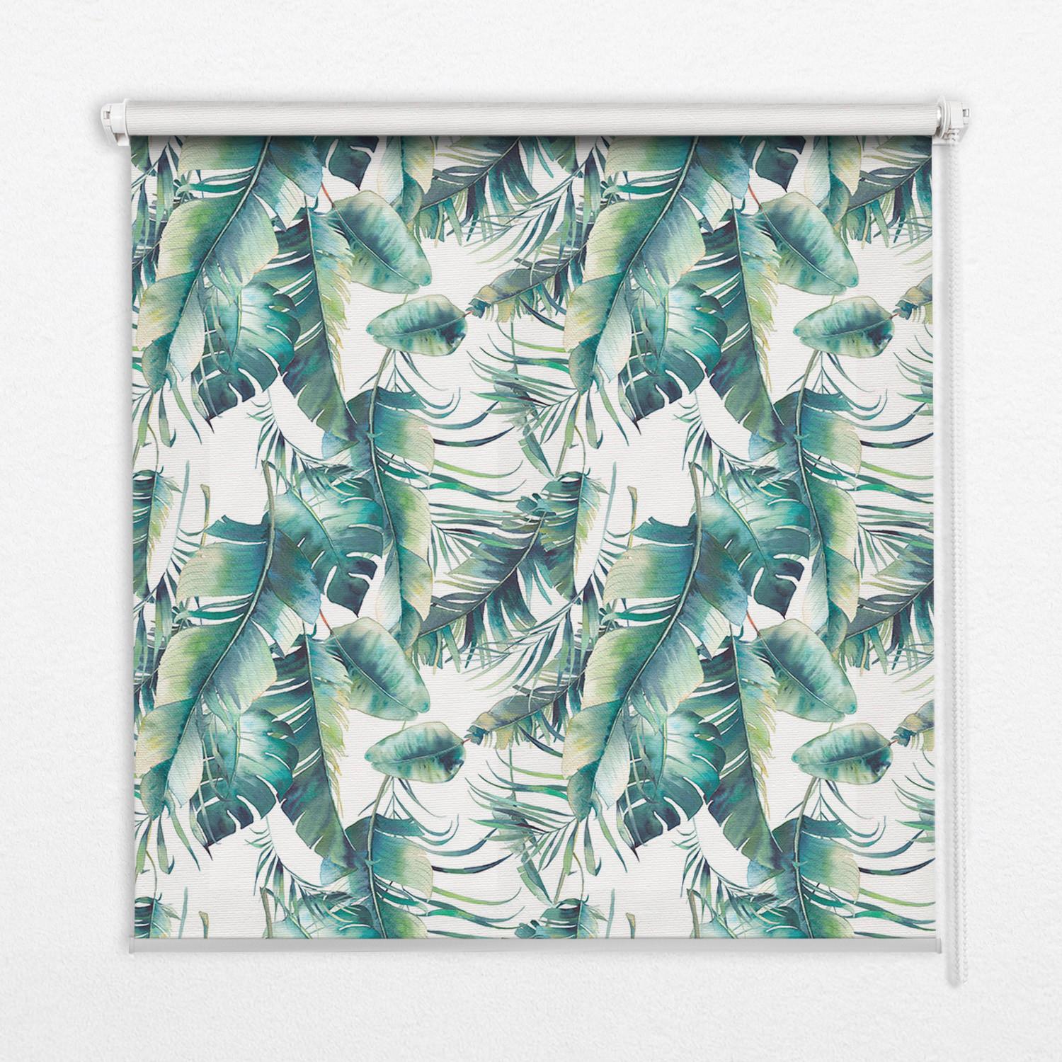 INNENROLLO - Fensterrollo - Rollo - 80x180 cm - Blätter - Grün, Kunststoff (80/180/0.5cm) - TULUP