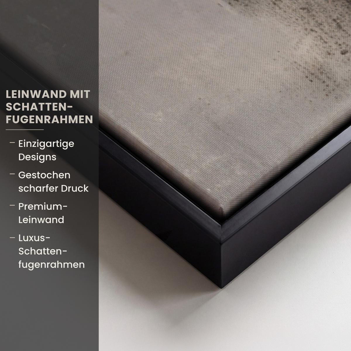 LEINWAND Bilder mit Rahmen - Abstrakt - Kunst - Grau - 60x90 - Hellgrau, Textil (60/90cm) - MuchoWow