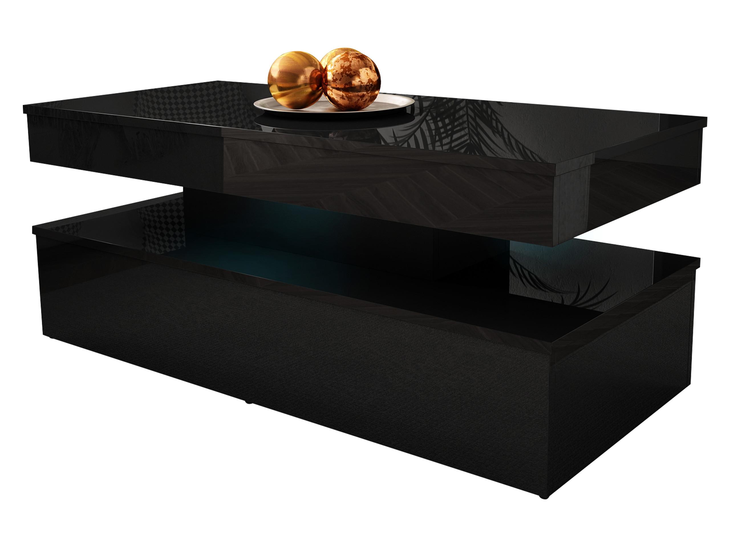 COUCHTISCH 120 Glossa 01 - Schwarz, Holzwerkstoff/Kunststoff (55/120/50cm) - MIRJAN24