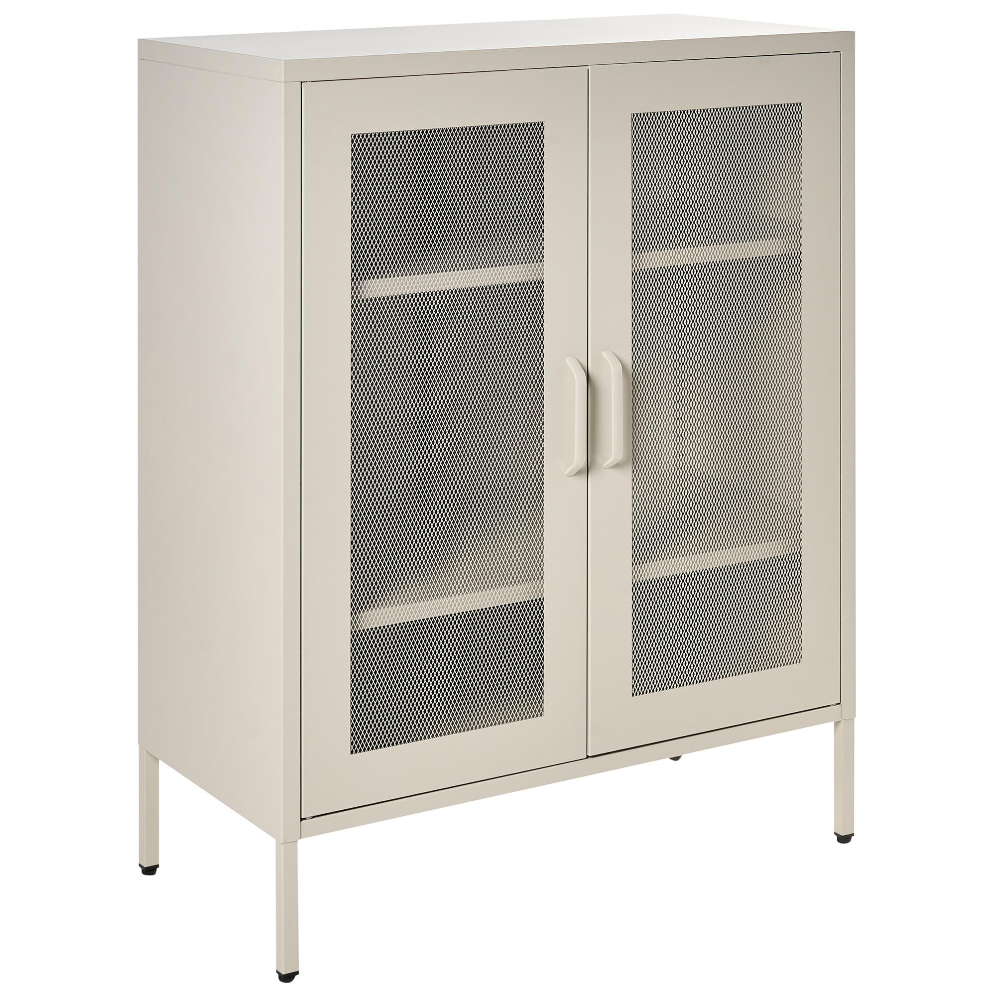 SCHRANK Metall Hellbeige Wakatipu - Beige, Metall (80/102/40cm) - Beliani