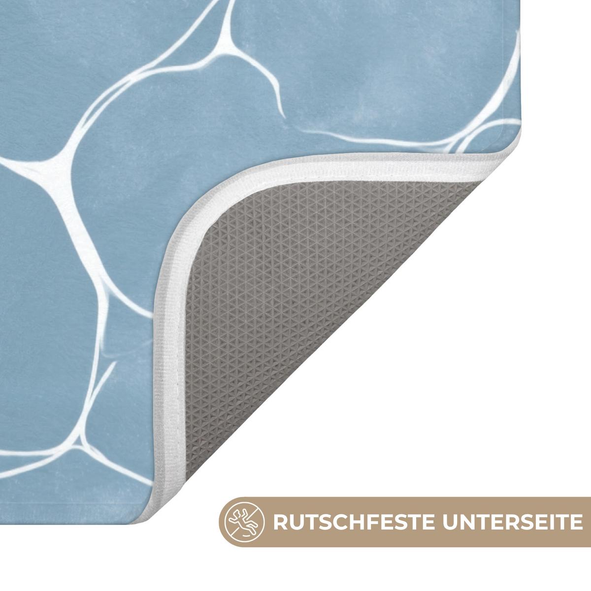 BADEMATTE Organisch - Muster - Blau 60x90 cm - Hellblau, Textil (60/90cm) - OnlyWow