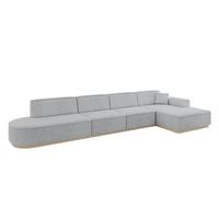 ECKSOFA Ottomane Rechts IREA-L3 - 412x165x80 cm Grau - Grau, Holzwerkstoff/Textil (412/165cm) - ALTDECOR