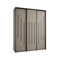 SCHWEBETÜRENSCHRANK 235,2/200/60 3-türig - Kaschmir/Schwarz, Holz/Metall (200/235.2/60cm) - MÖBEL KRYSPOL