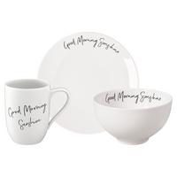 FRÜHSTÜCKS-SET SUNSHINE Statement weiß 3-tlg. - Weiß, Keramik (2/2/2cm) - Villeroy & Boch