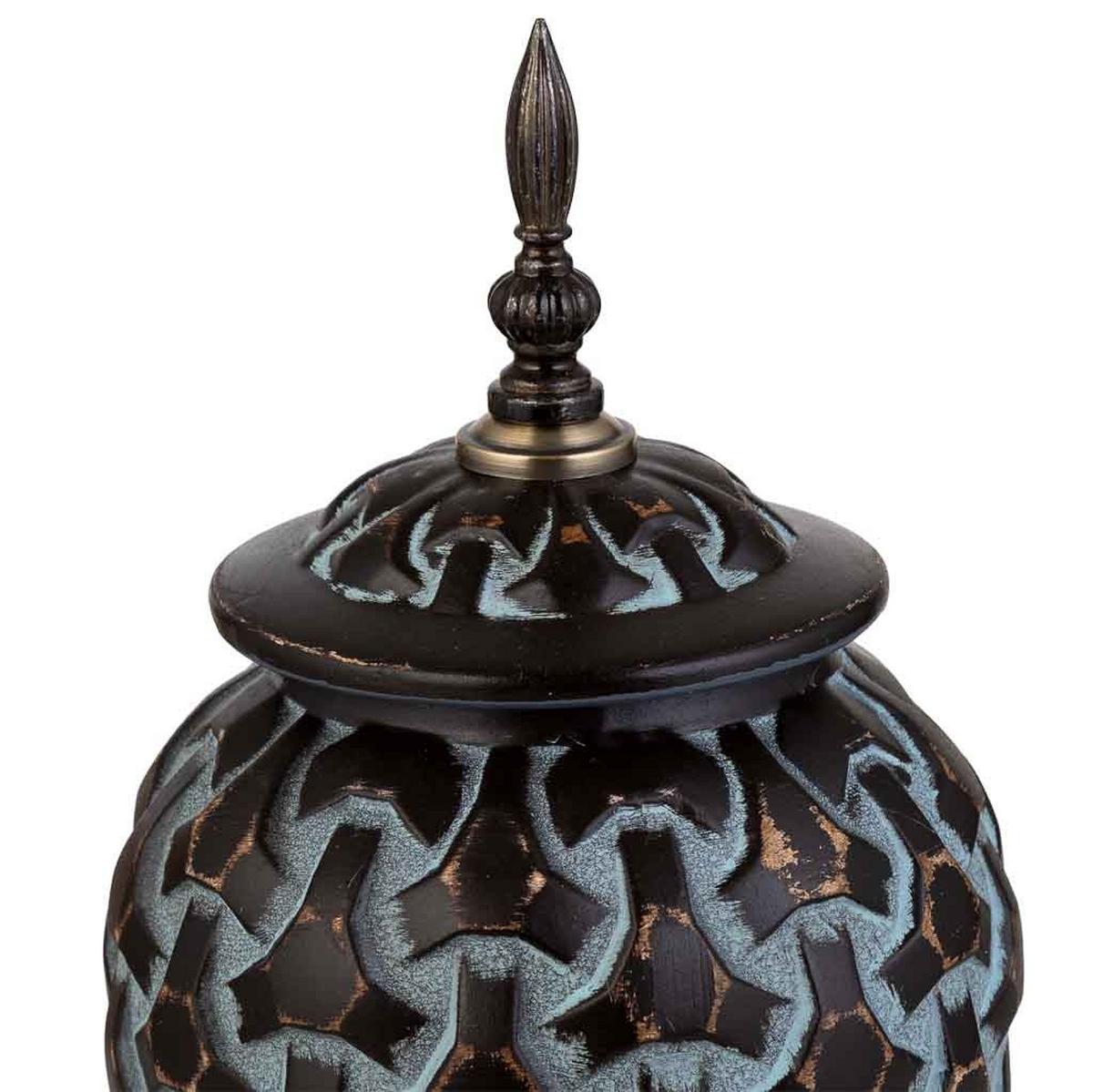 VASE aus Keramik, schwarz, 17x37cm - Schwarz, Keramik (37cm) - Wanderlust