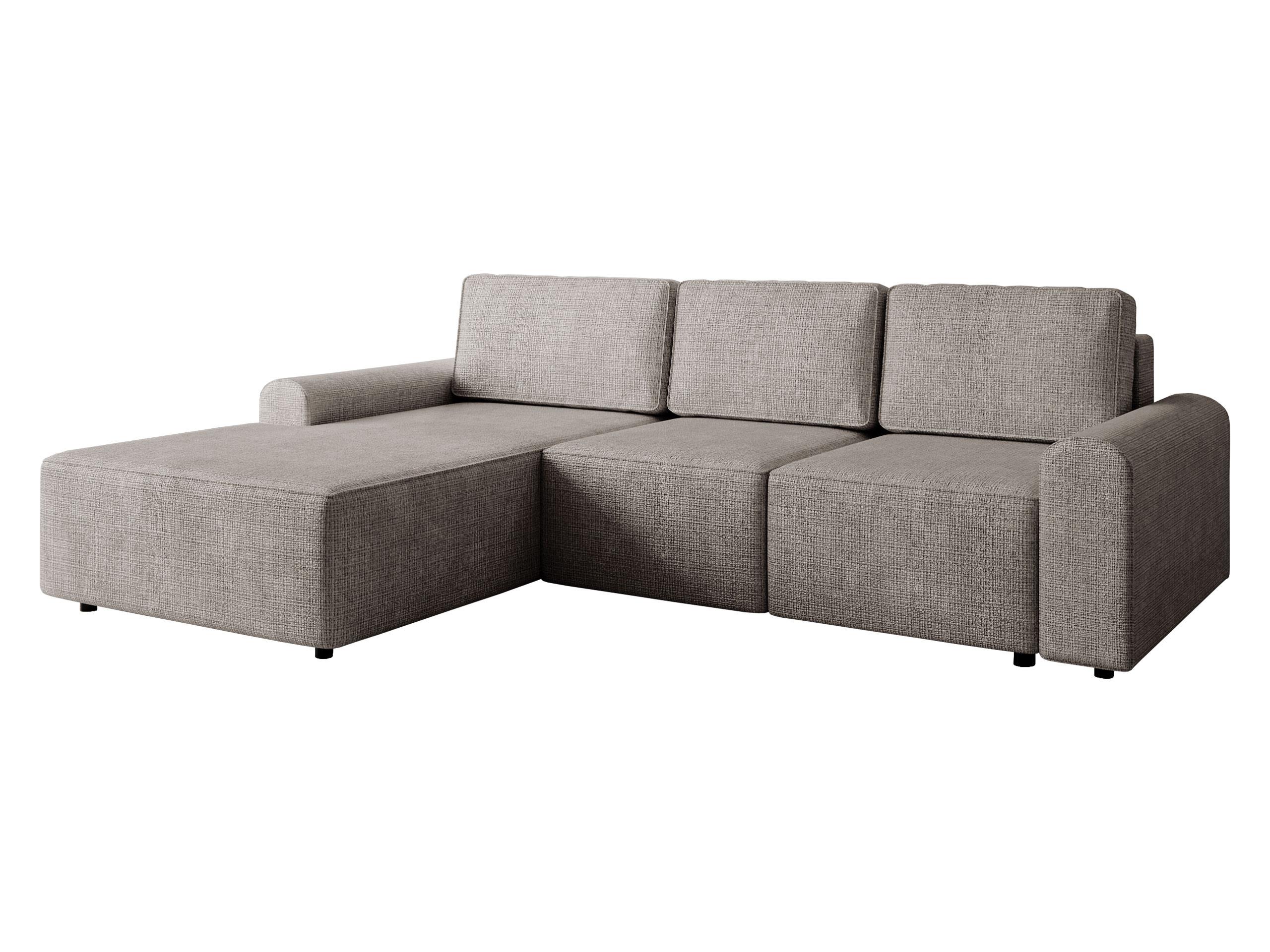 ECKSOFA Bella L, Seite: Links - Schwarz/Grau, Holz/Kunststoff (258/168cm) - MIRJAN24