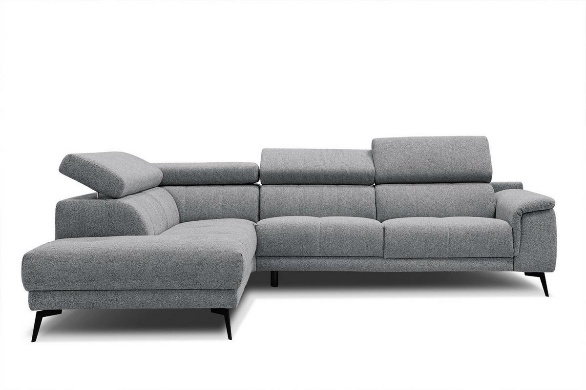 ECKSOFA FIERO 5-Sitzer, grau - Schwarz/Grau, Holzwerkstoff/Textil (158/269cm) - Wozimo