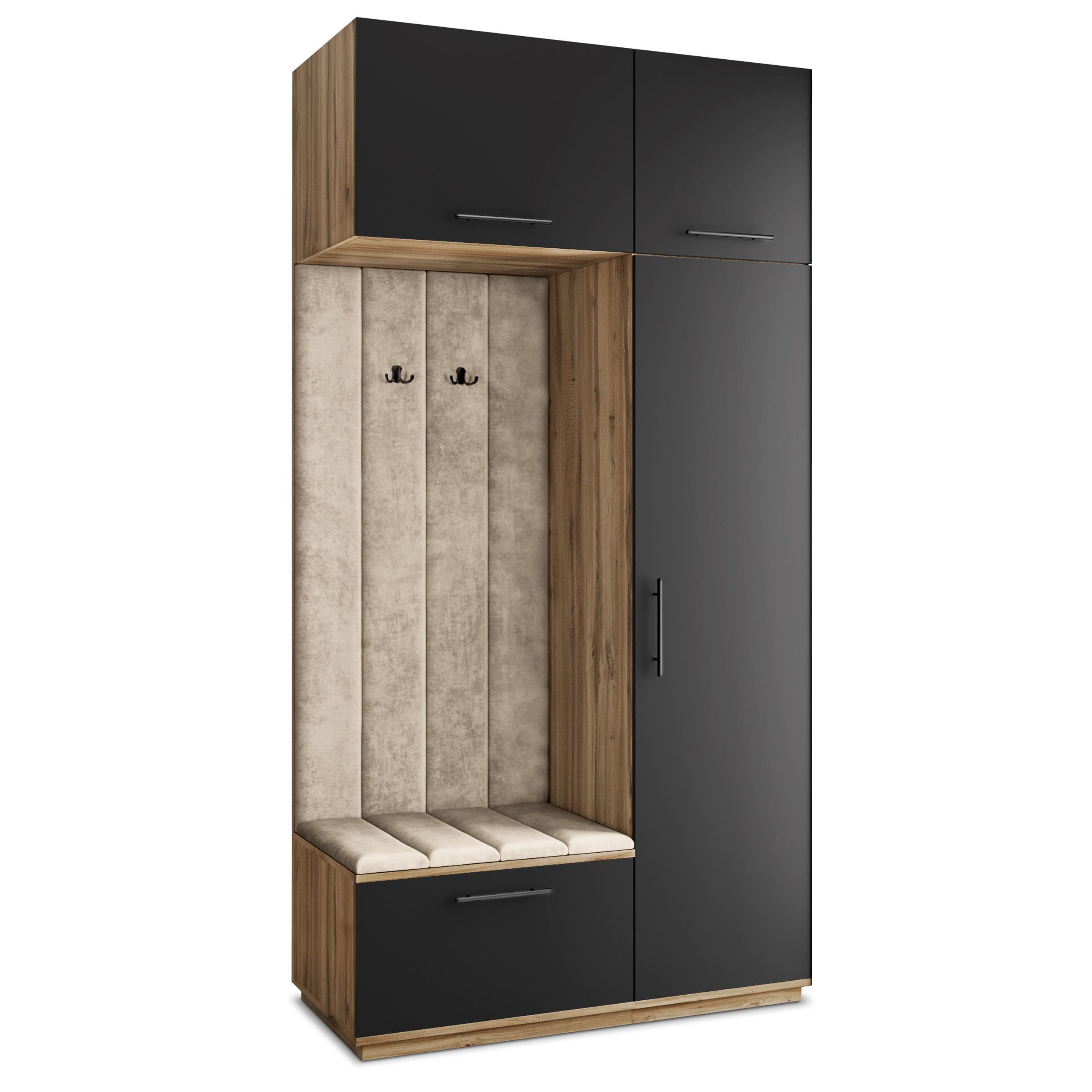 GARDEROBENSCHRANK REMA 120/240/60 cm Modern Eiche Wotan - Beige/Eiche Wotan, Holzwerkstoff (120/240/60cm) - MASSENO