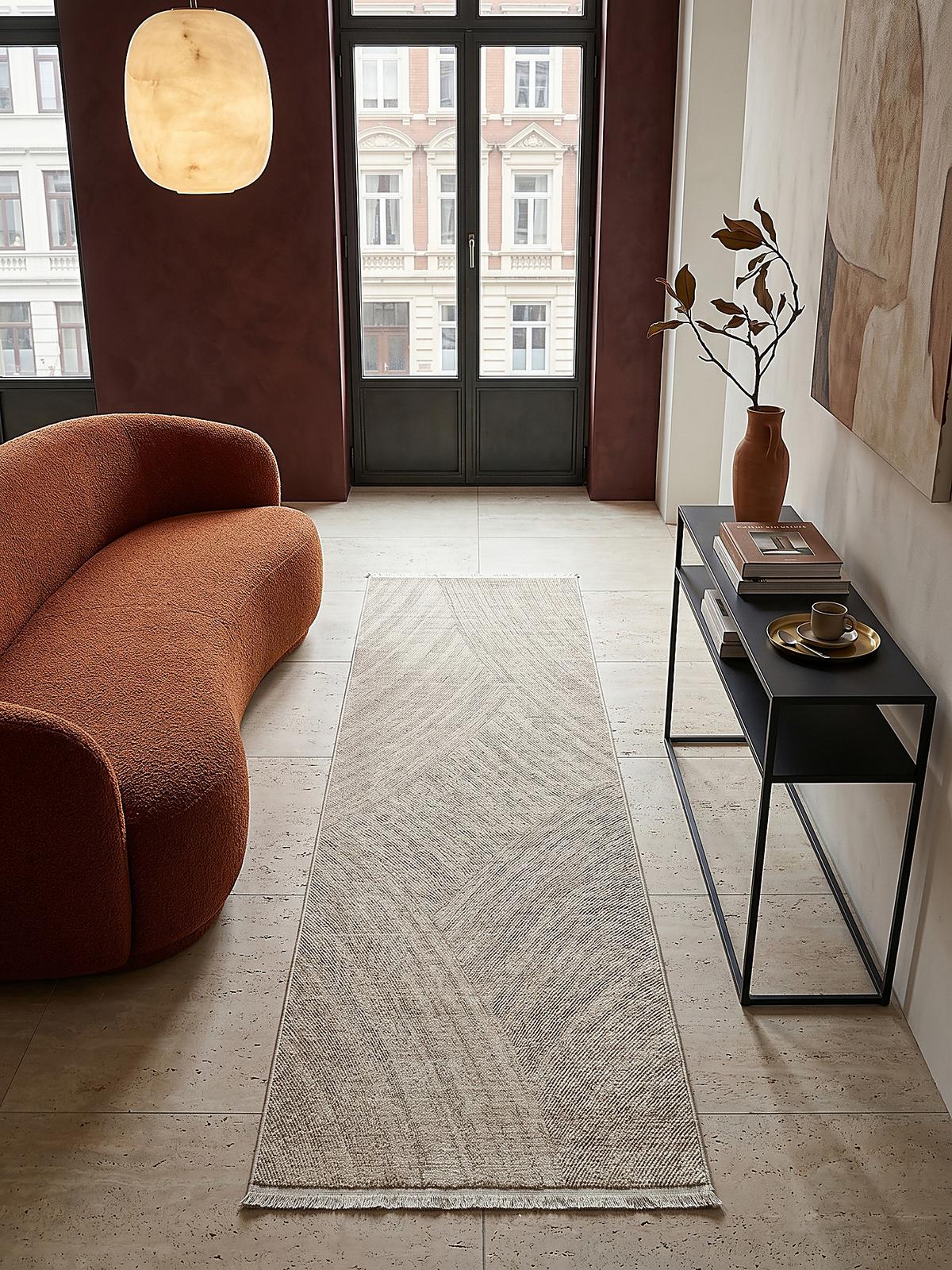 TEPPICHLÄUFER Geometrisch SCRIVIA Polypropylen Beige 80 x 150 cm - Beige, Textil (80/150cm) - KADIMA DESIGN