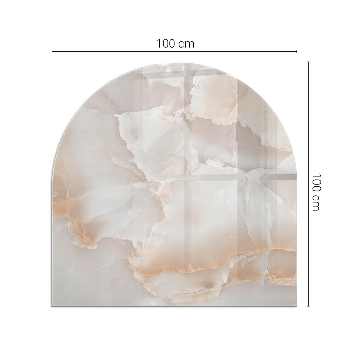 GLASPLATTE für Kamin 100x100 cm - Beige, Glas (100/100/0.4cm) - TULUP