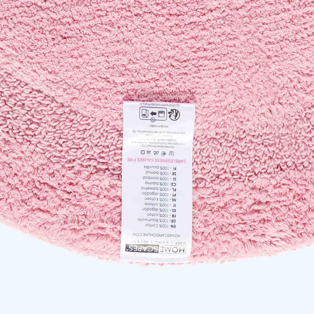 BADEMATTE 80 cm rund, 100% Baumwolle, wendbar - Rosa, Textil (80/80cm) - Homescapes