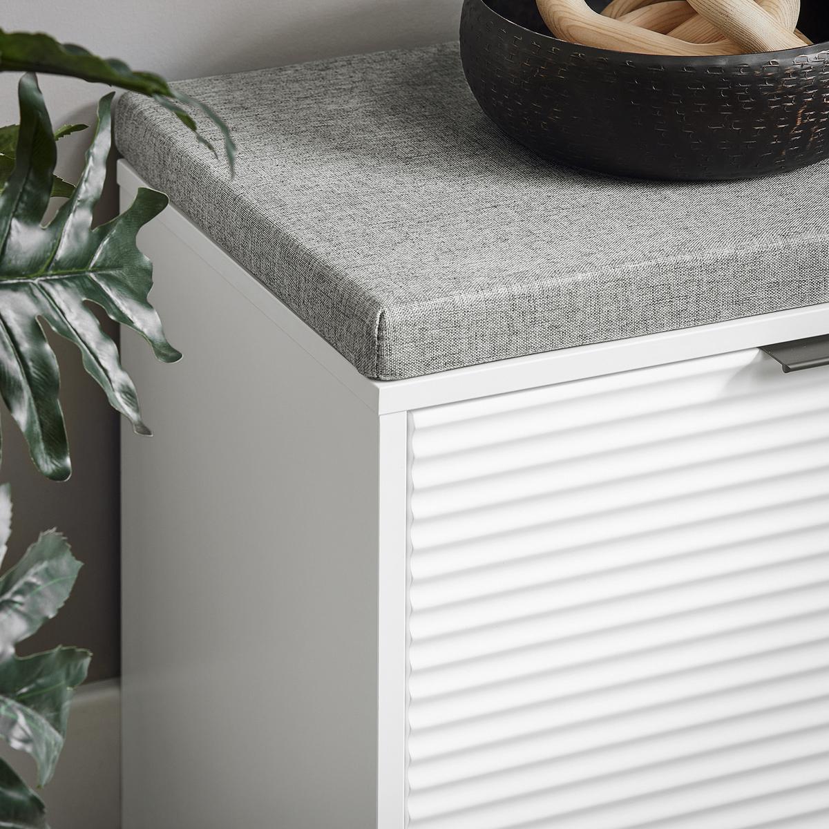 SCHUHBANK Weiß - Weiß, Holzwerkstoff (105/48/35cm) - SoBuy