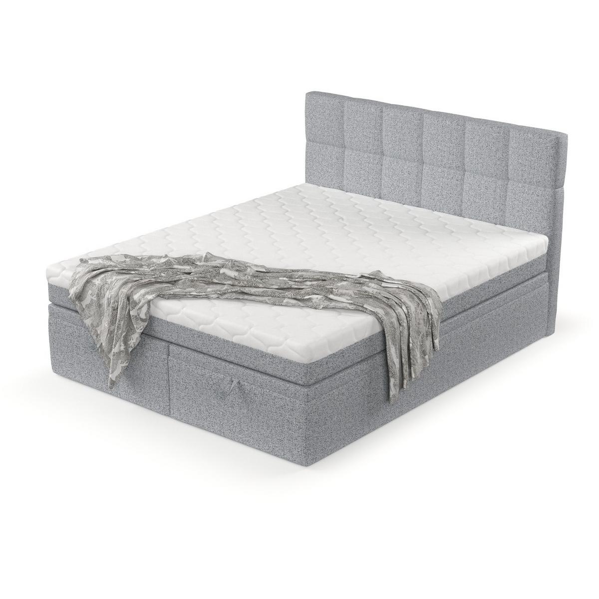 BOXBETT Elano 200/200 cm Grau im Riva Stoff - Schwarz/Grau, Holz/Holzwerkstoff (200/200cm) - AltaBeds