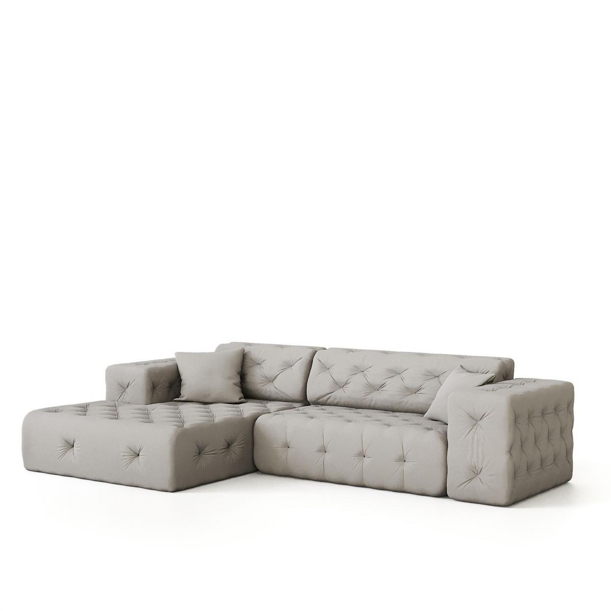 ECKSOFA Chantal - Grau, Holzwerkstoff/Textil (266/171cm) - Fun Möbel