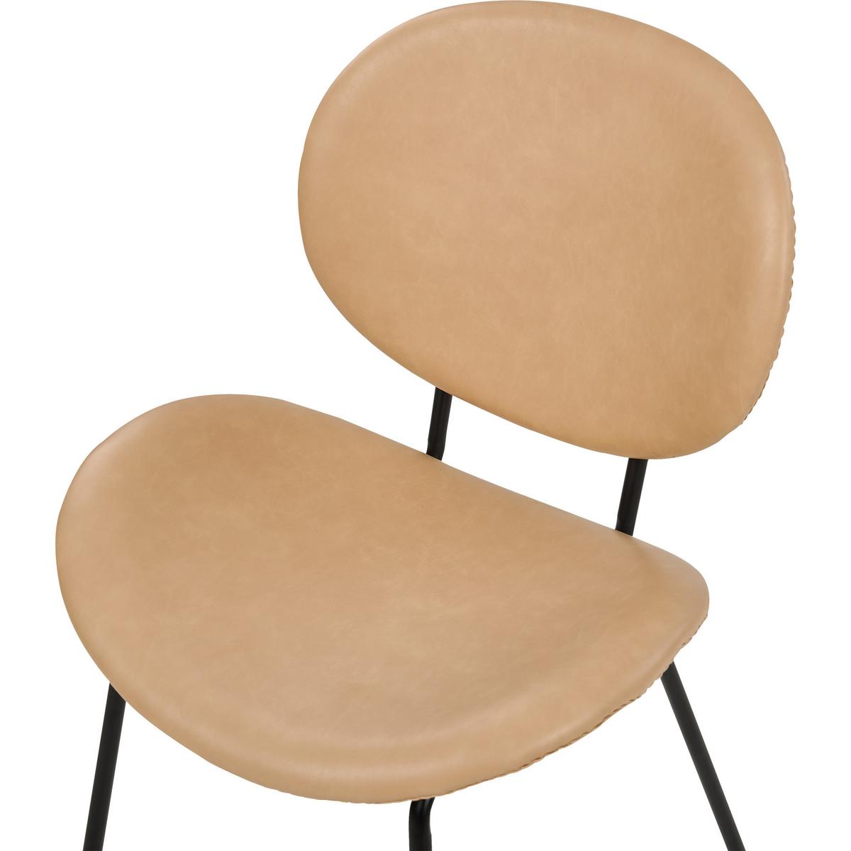 ESSZIMMERSTUHL 2er-Set Kunstleder Beige Luana - Beige, Textil/Metall (50/80/52cm) - Beliani