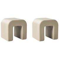 BEISTELLTISCH 2er-Set Olivgrün Beige - Beige/Grün, Kunststoff (41/45/40cm) - Beliani