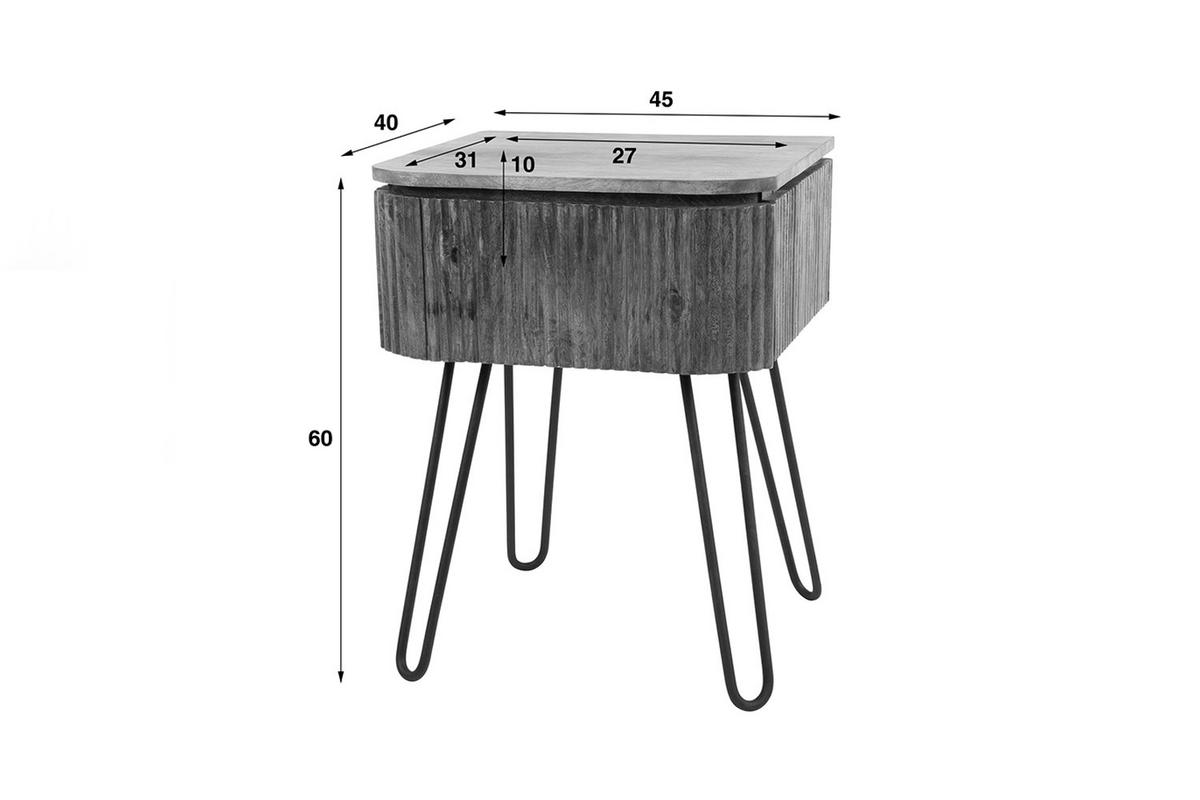 NACHTTISCH HEVE Holz Mango - Zwetschgeholzfarben, Holz (45/60/40cm) - KAWOLA