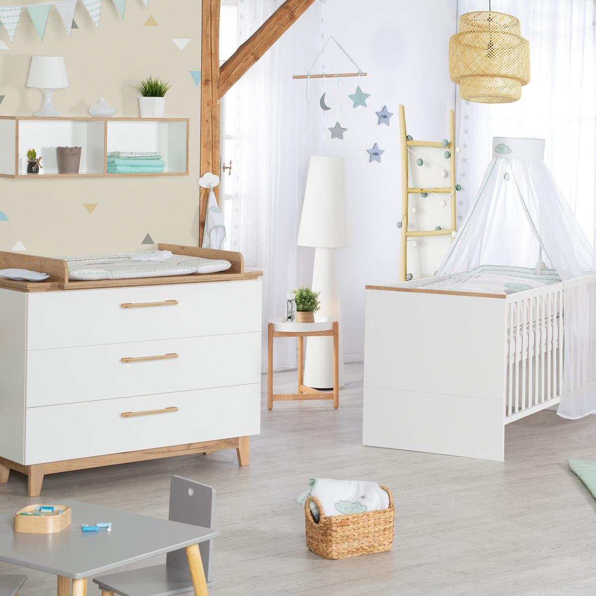 BABYZIMMER-SET Finn 3-teilig - Weiß, Holzwerkstoff (76/82.5/144cm) - Roba