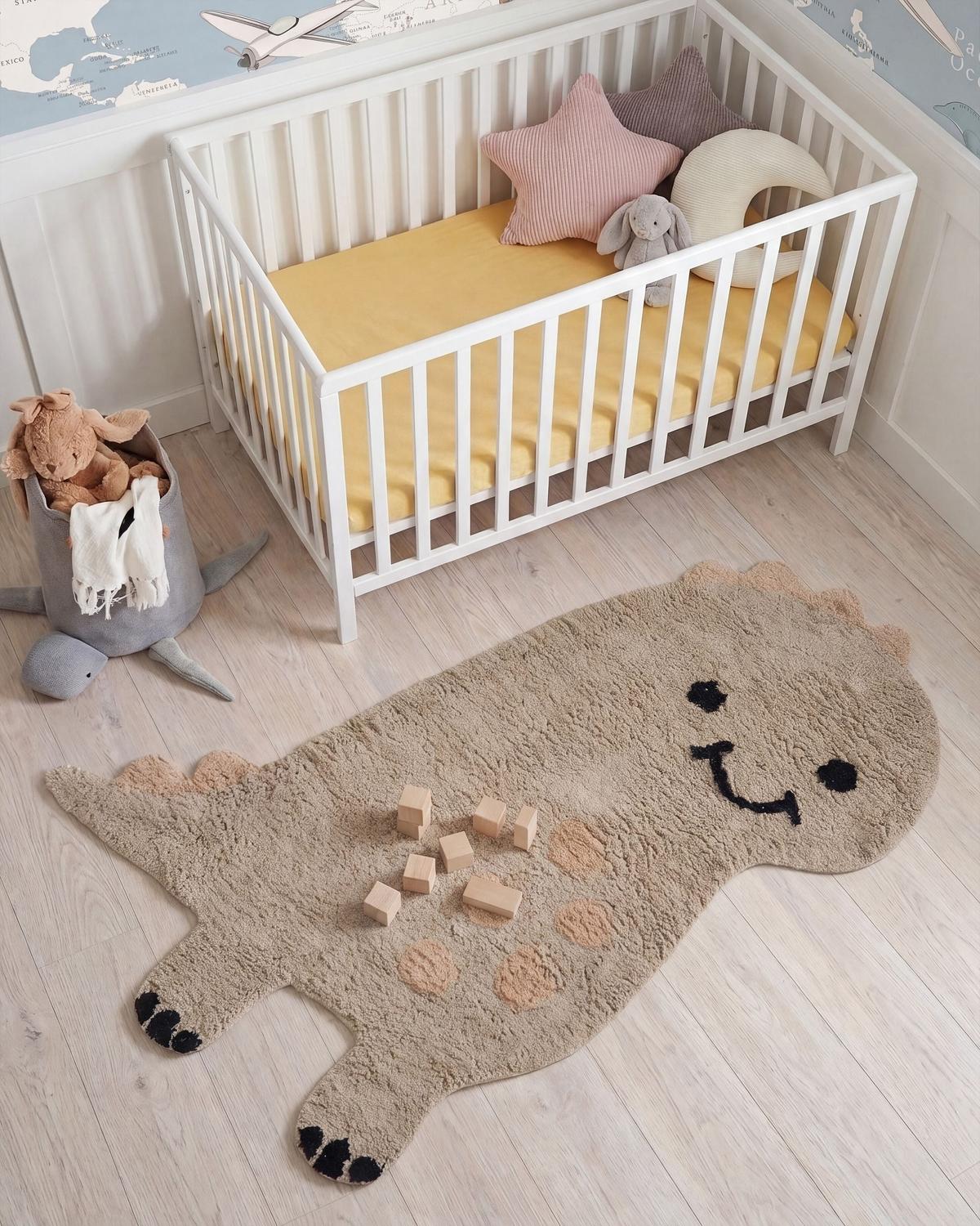 KINDERTEPPICH Hellbraun 80/120 cm Baumwolle Rexy - Hellbraun/Braun, Textil (80/120cm) - Beliani