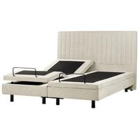 BETT verstellbar 180/200 cm Stoff Beige Castellan - Beige, Textil (180/200cm) - Beliani