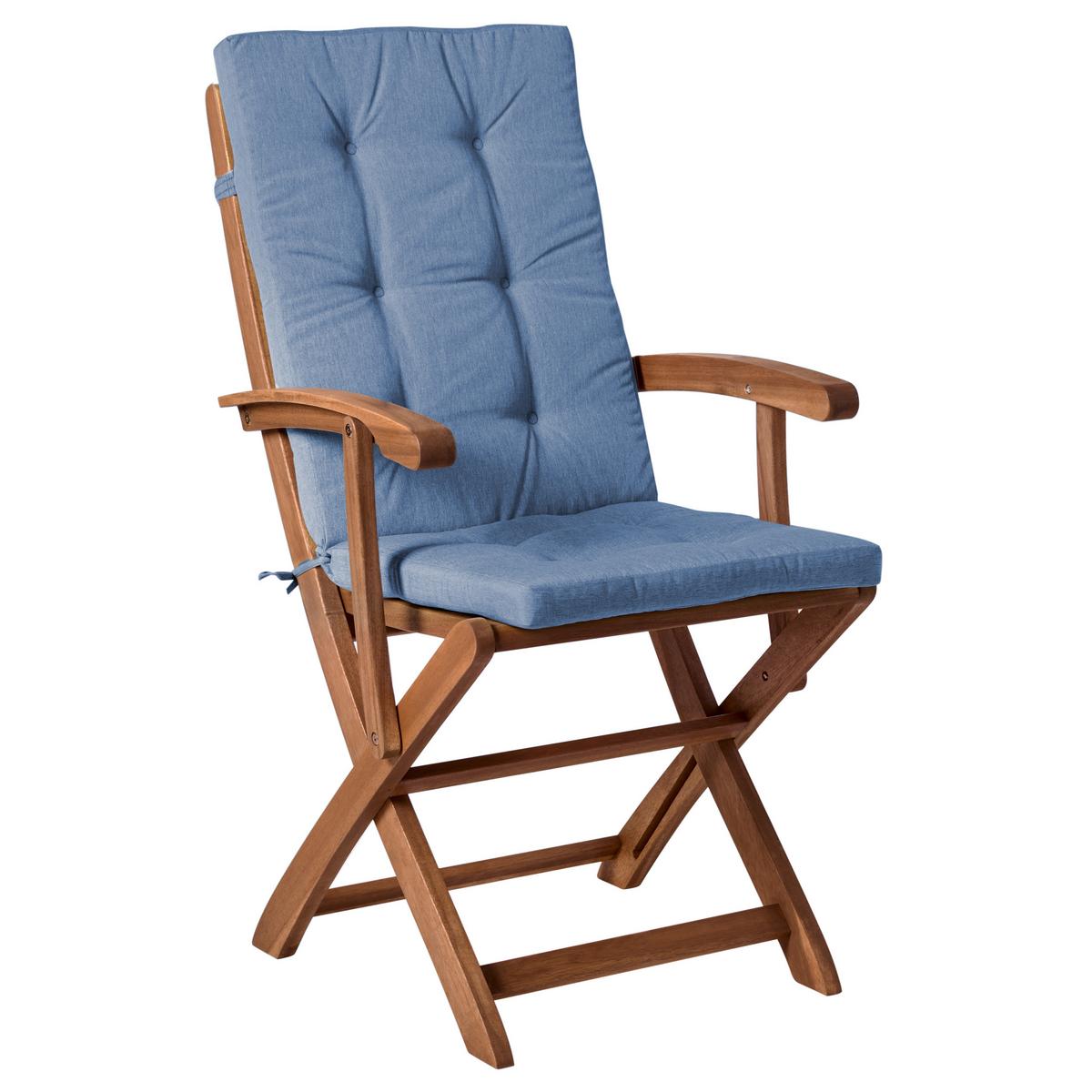GARTENMÖBEL-SET 8-Sitzer Blau Akazienholz Maui Premium - Braun, Holz - Beliani